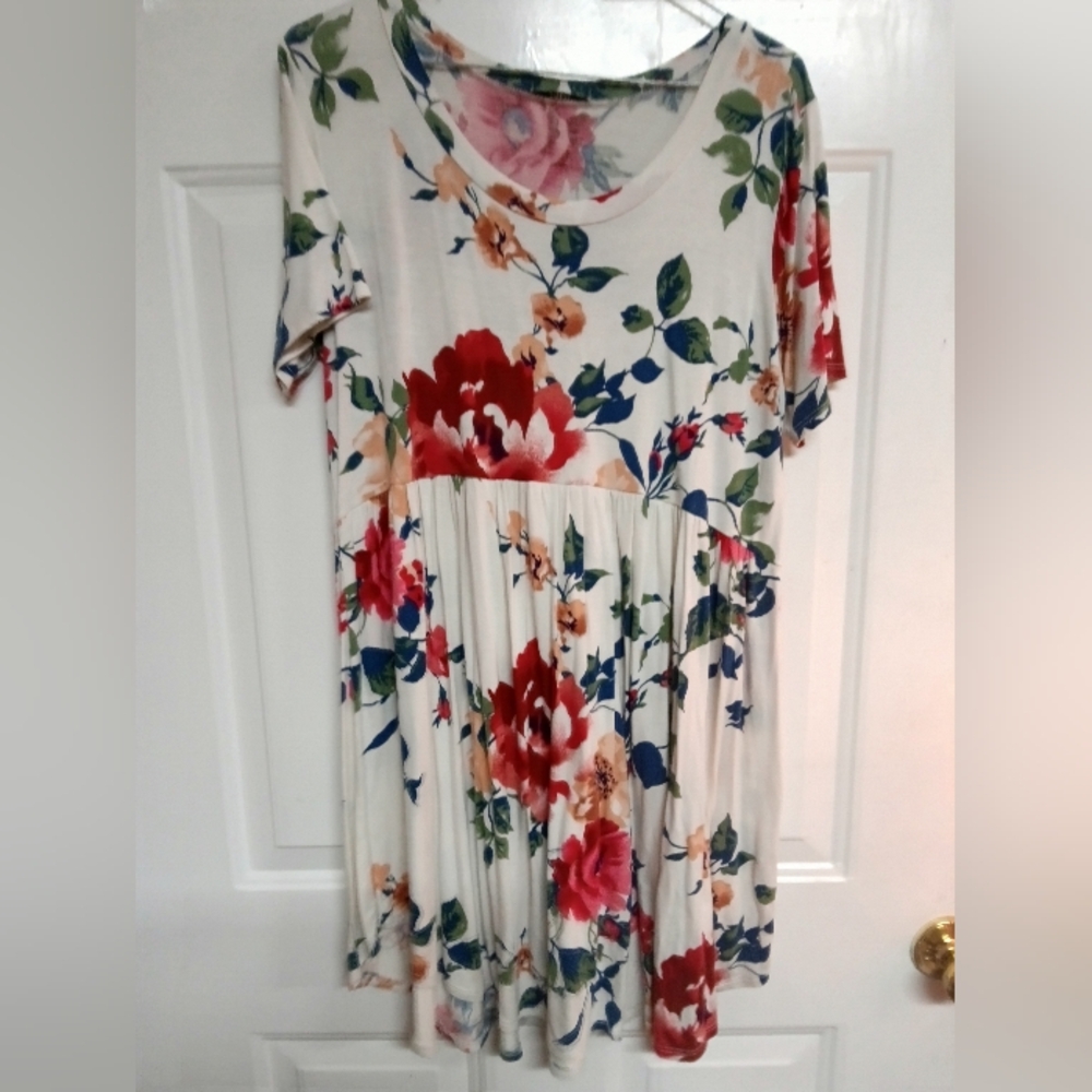 🦄JODIFL Floral Dress - Red, Pink, Green Size 2X